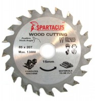 Spartacus 85 x 20T x 15mm Wood Cutting Cordless Circular Saw Blade