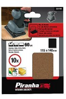 Black & Decker Piranha X31150 Pack of 10 115mm x 140mm Quarter Sheet Brown Alox Sanding Sheets 60G