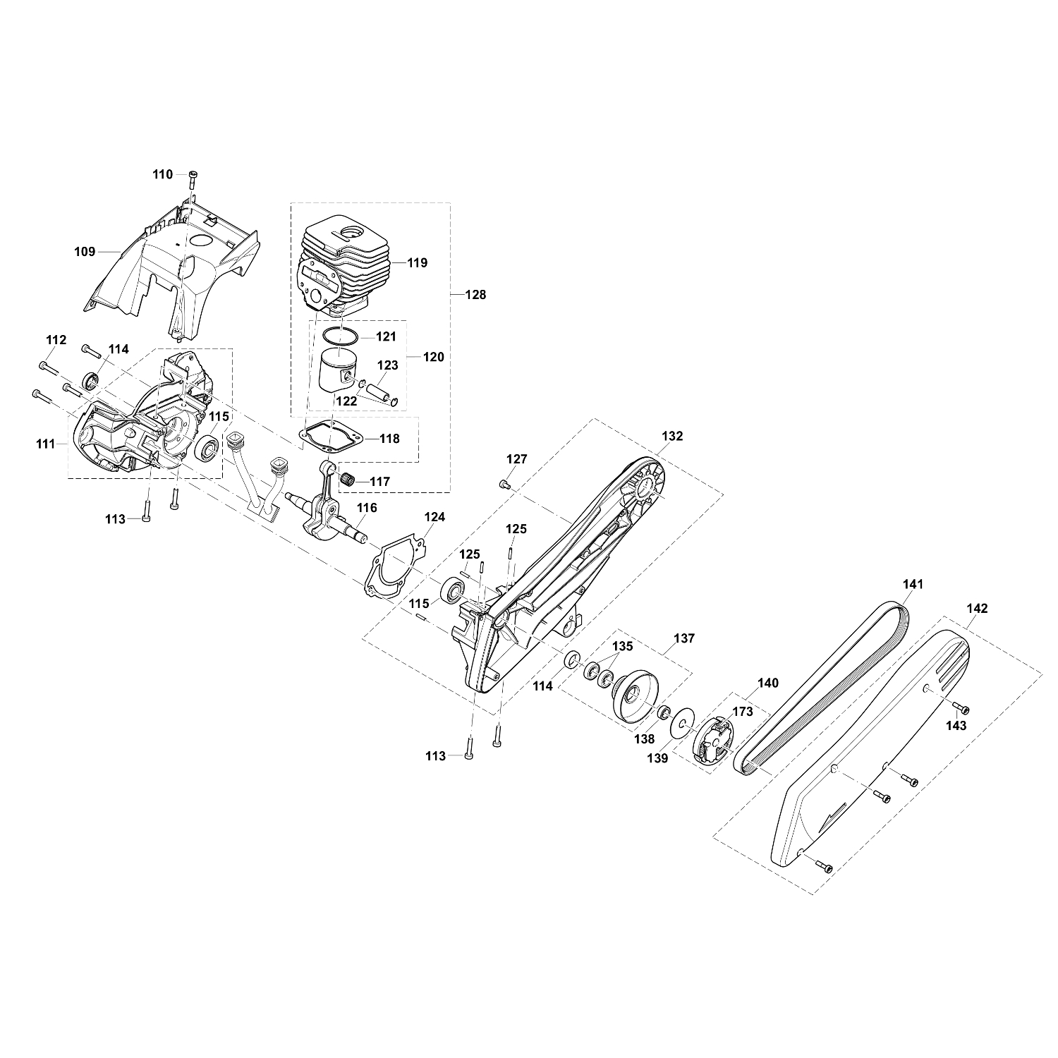 Spares for Makita Ek6100 Petrol Disc Cutter SPARE_EK6100 from Power