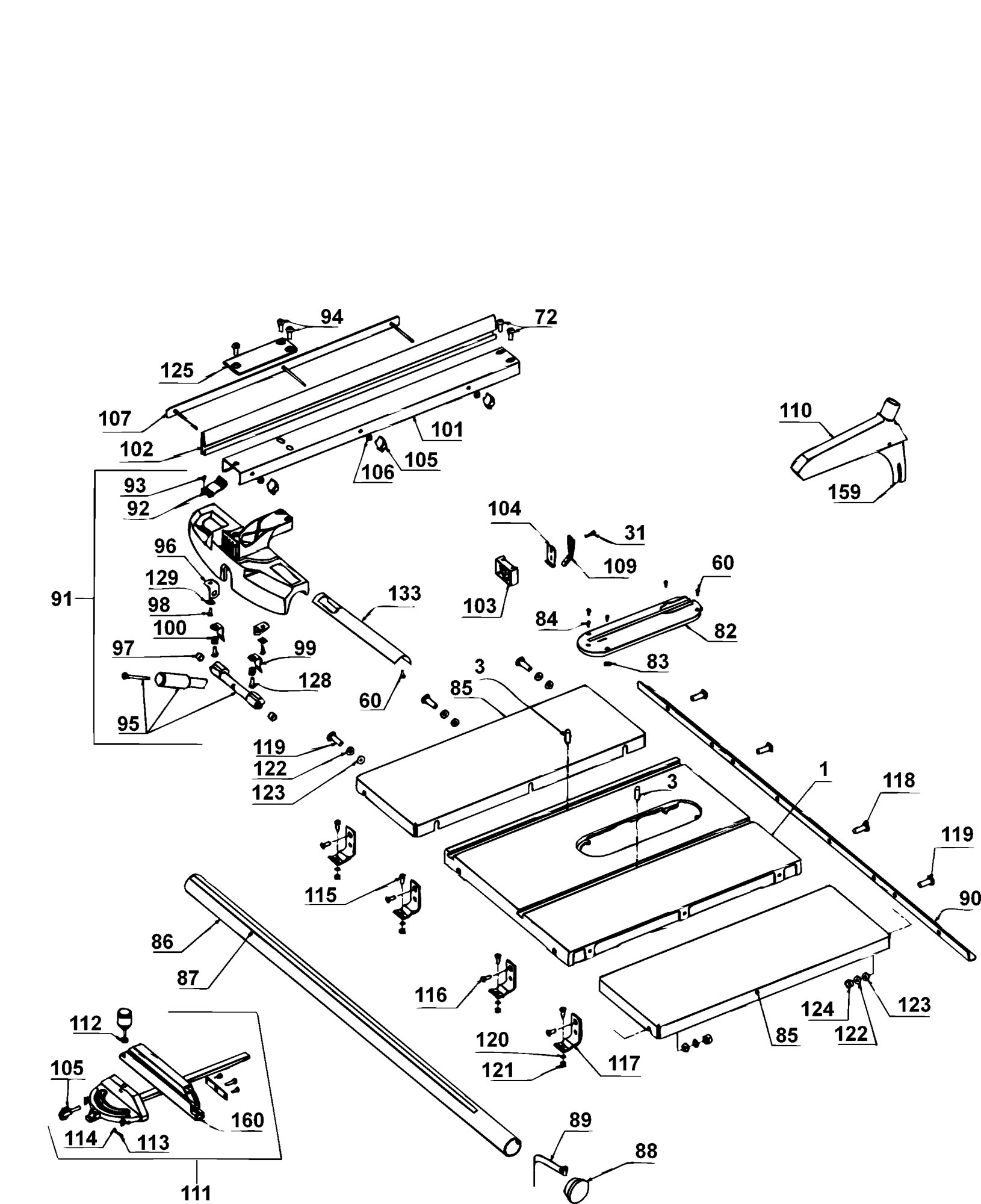 Dewalt Dw746 Table Saw Parts Diagram