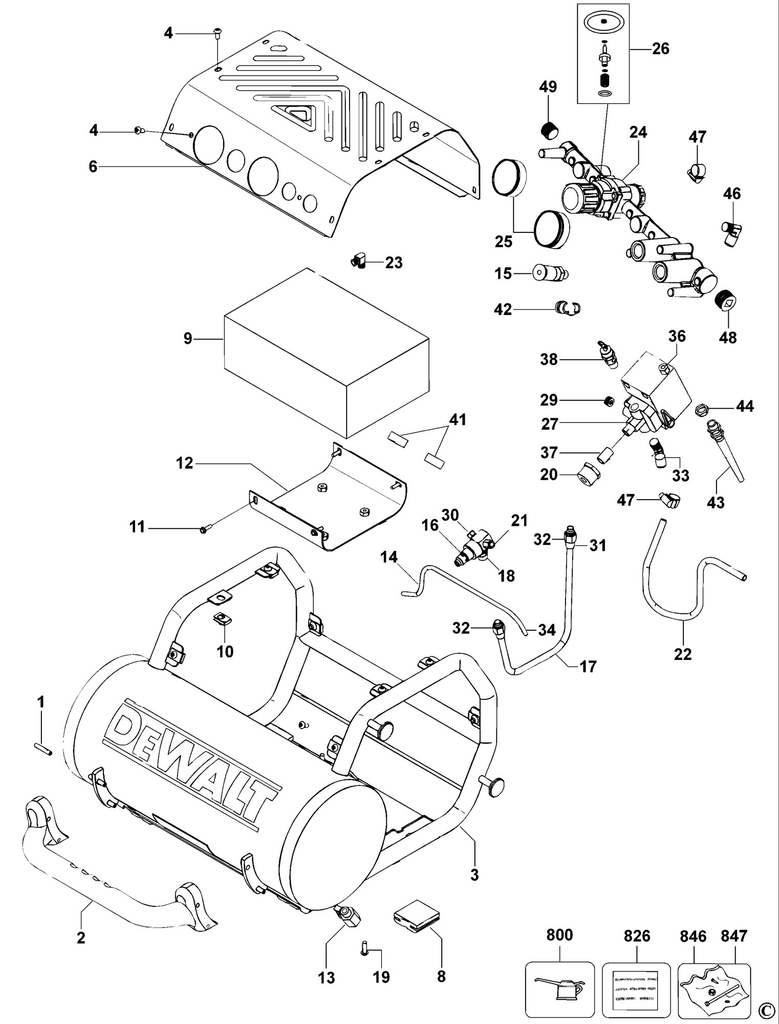 Dewalt D55146 Air Compressor Parts Diagram