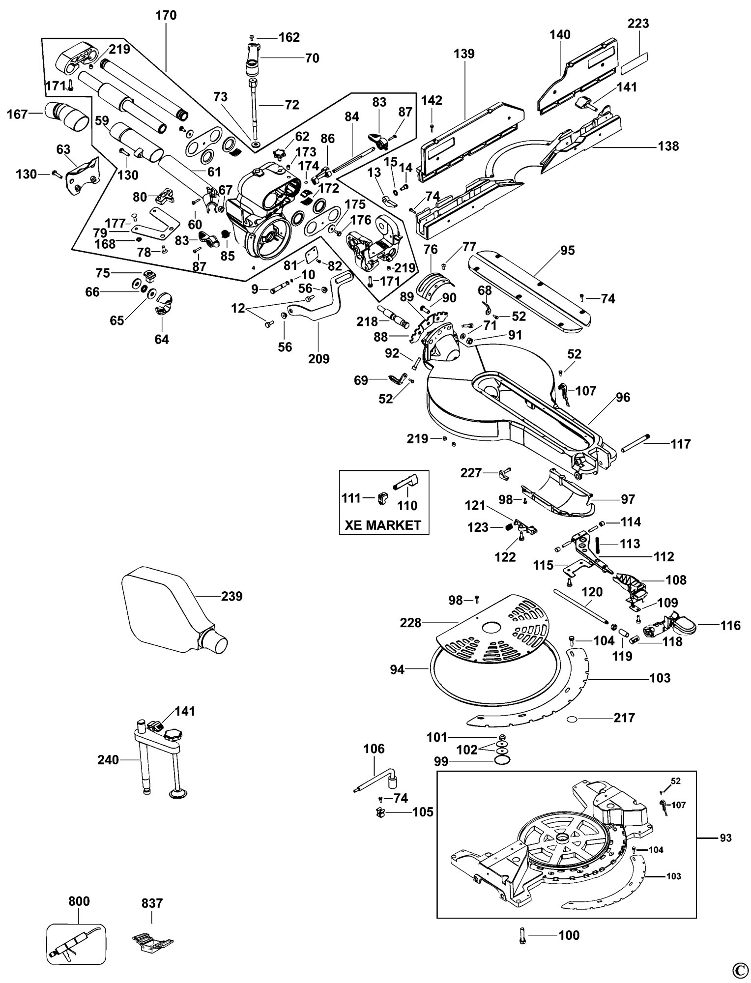 Dewalt Miter Saw Dws779 Parts Diagram Chart