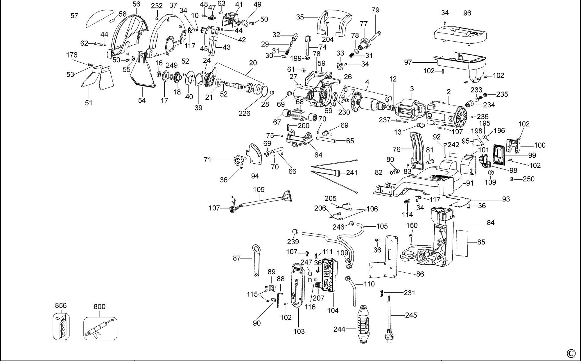Spares for Dewalt D24000 Tile Cutter (type 2) SPARE_D24000/TYPE_2 from
