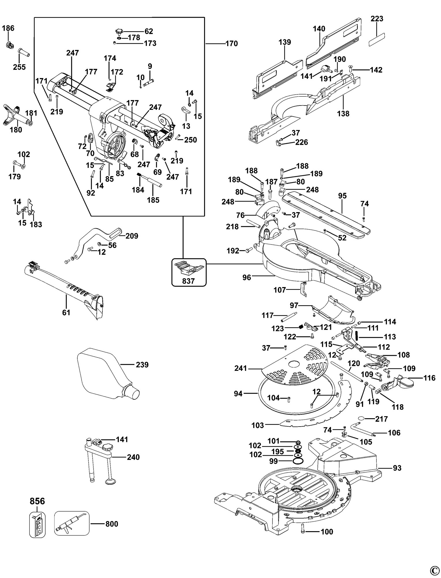 Spares for Dewalt Dws780 Mitre Saw (type 10) SPARE_DWS780/TYPE_10 from