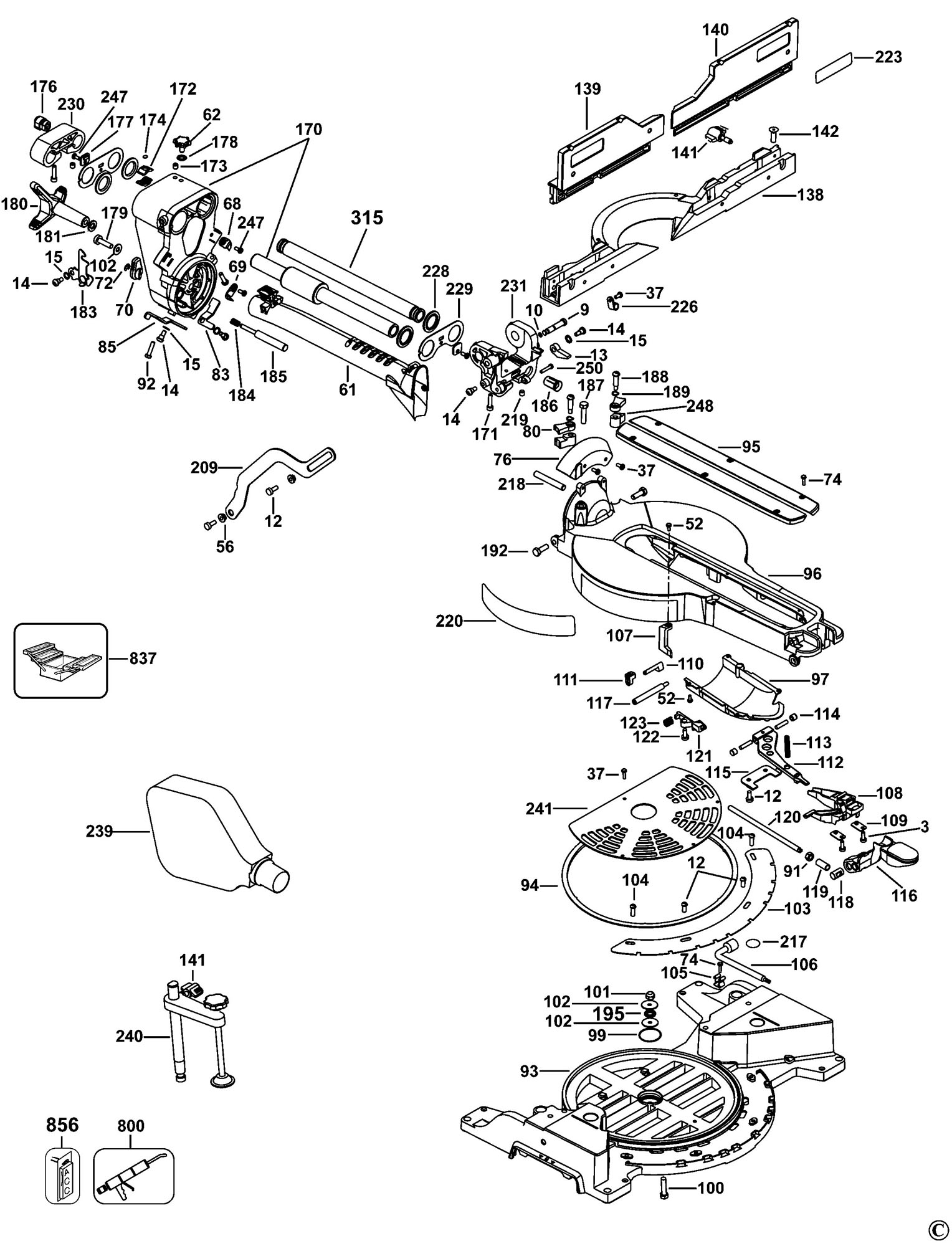 Parts Diagram Dewalt Dw705 Miter Saw