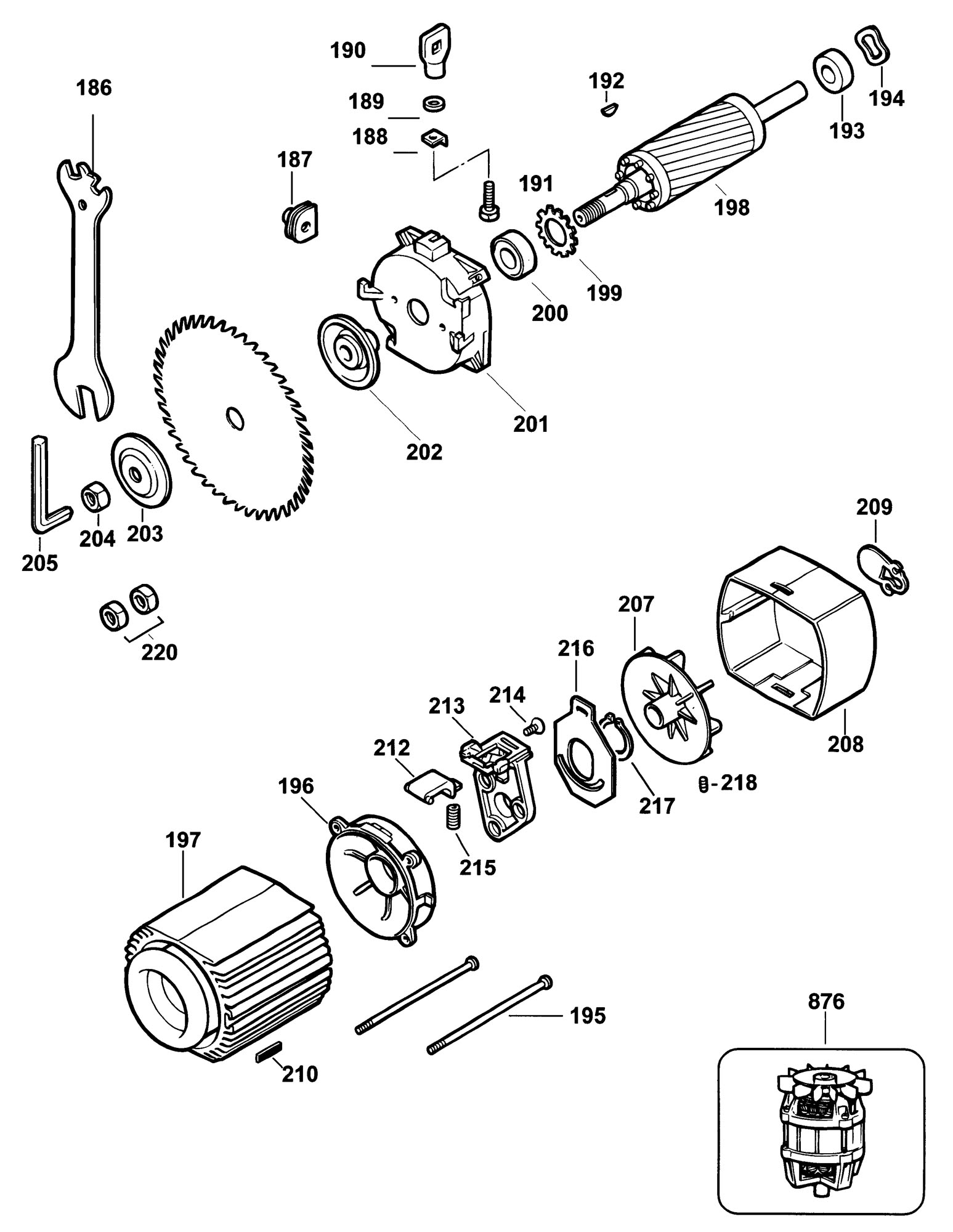 Spares for Dewalt Dw1251 Radial Arm Saw (type 1) SPARE ... dewalt radial arm saw parts diagram 