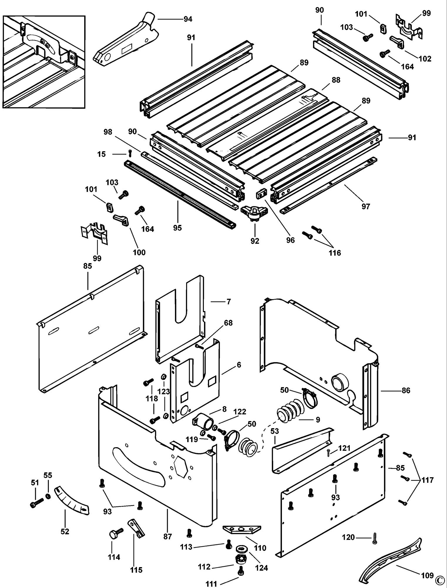 Dewalt 10 Inch Table Saw Parts Diagram