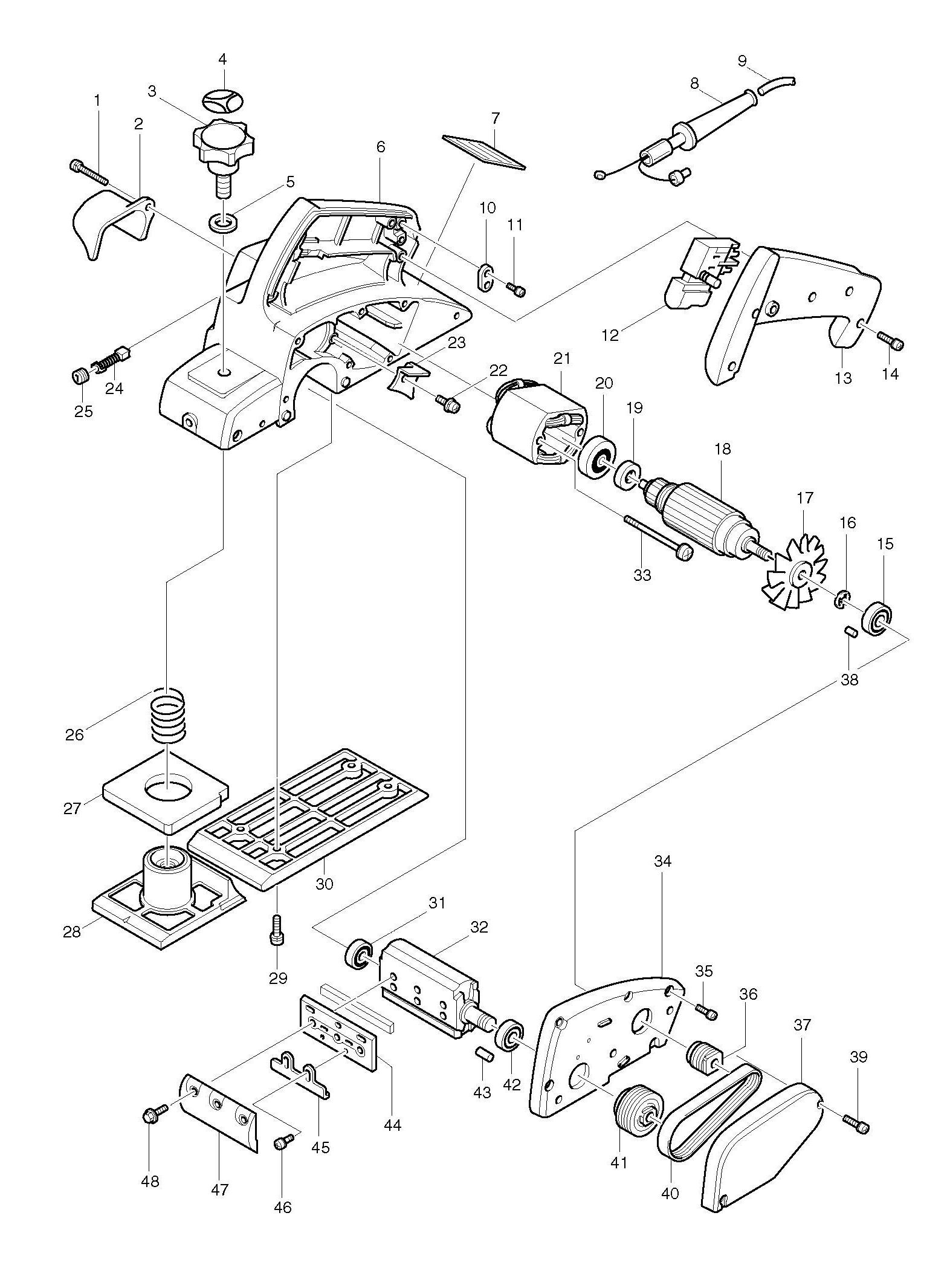 Spares for Makita 1902 Planer SPARE_1902 from Power Tool Centre