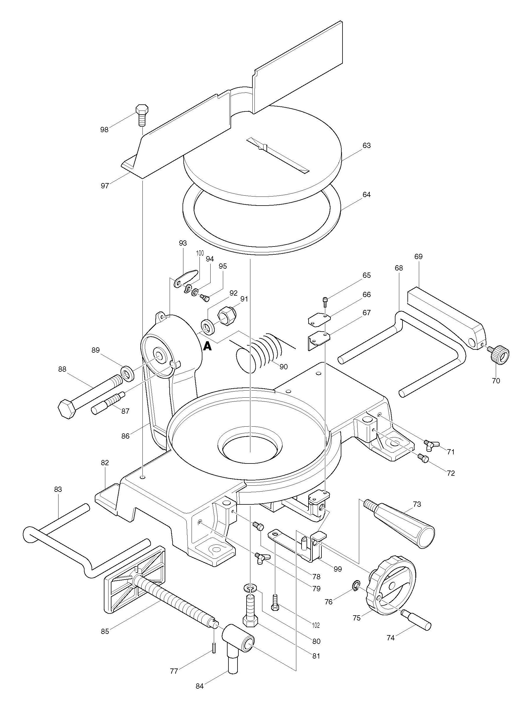 Spares For Makita 2400b Mitre Saw SPARE 2400B From Power Tool Centre