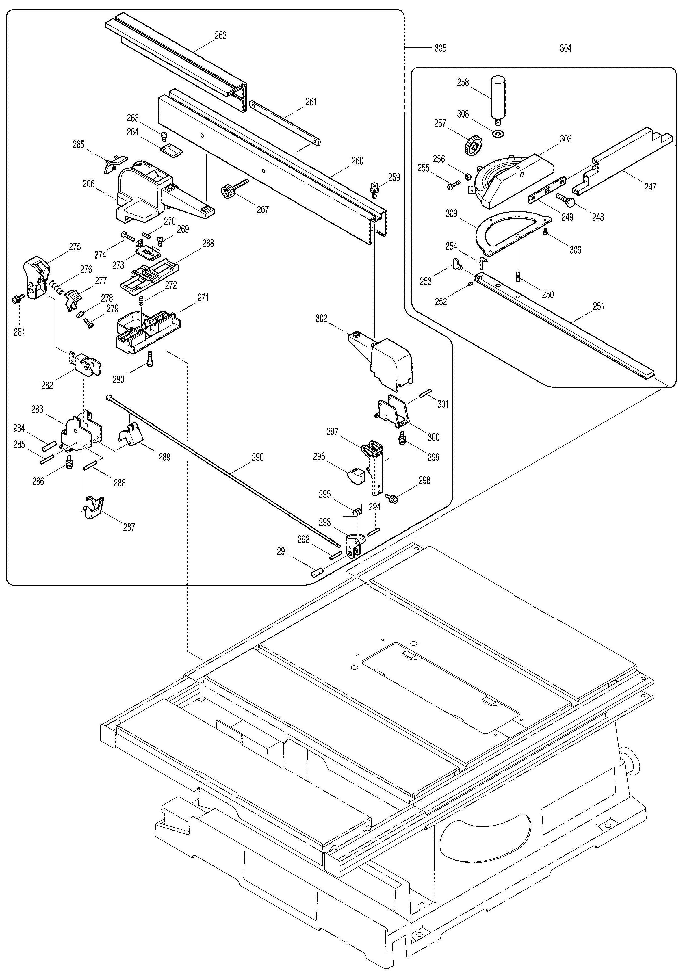 Spares for Makita 2704 Table Saw SPARE_2704 from Power ... makita table saw wiring diagram 