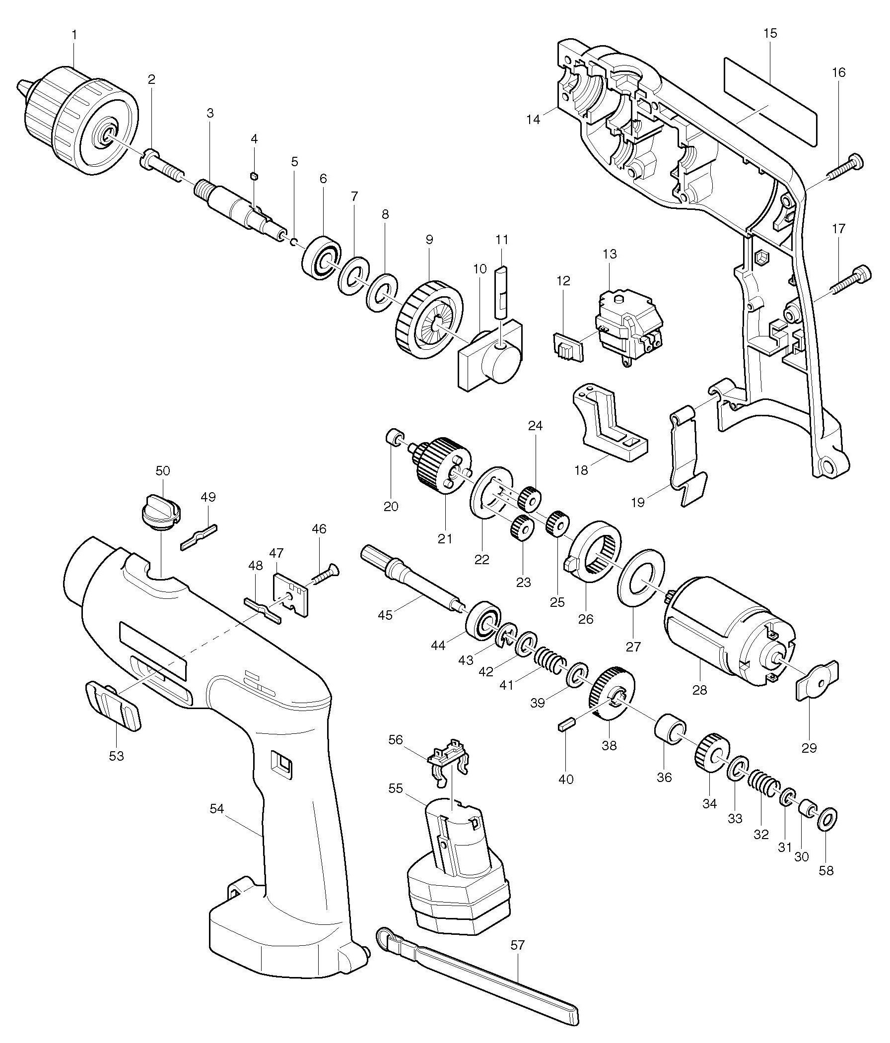 Spares for Makita 8411d Percussion Drill SPARE_8411D from Power Tool Centre