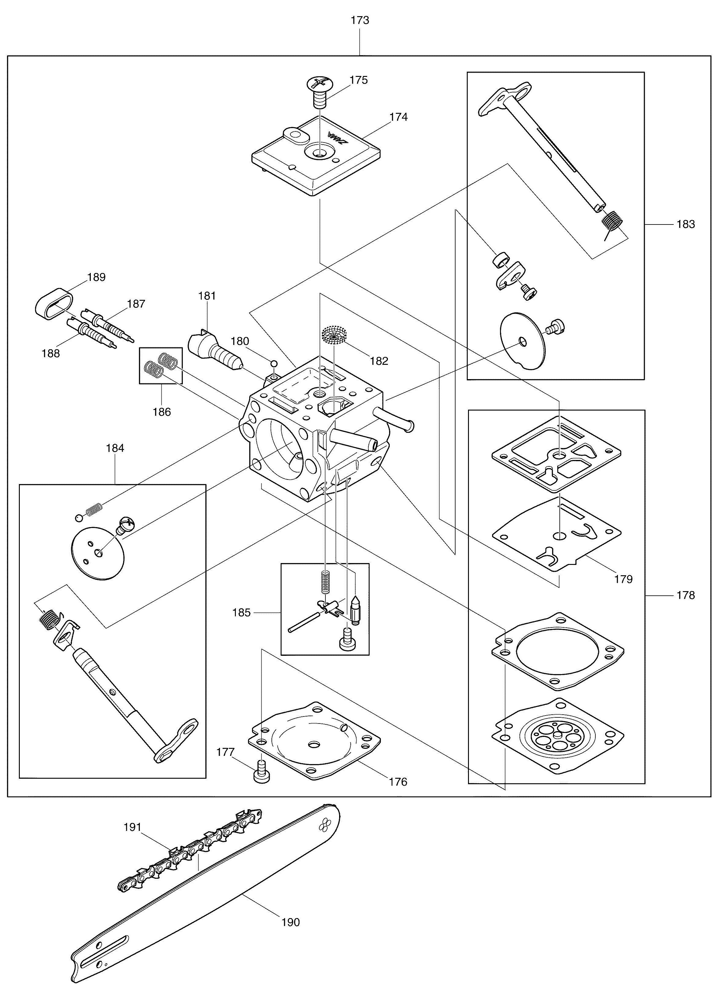 Spares for Makita Dcs6401 Chainsaw 64cc SPARE_DCS6401 from Power Tool