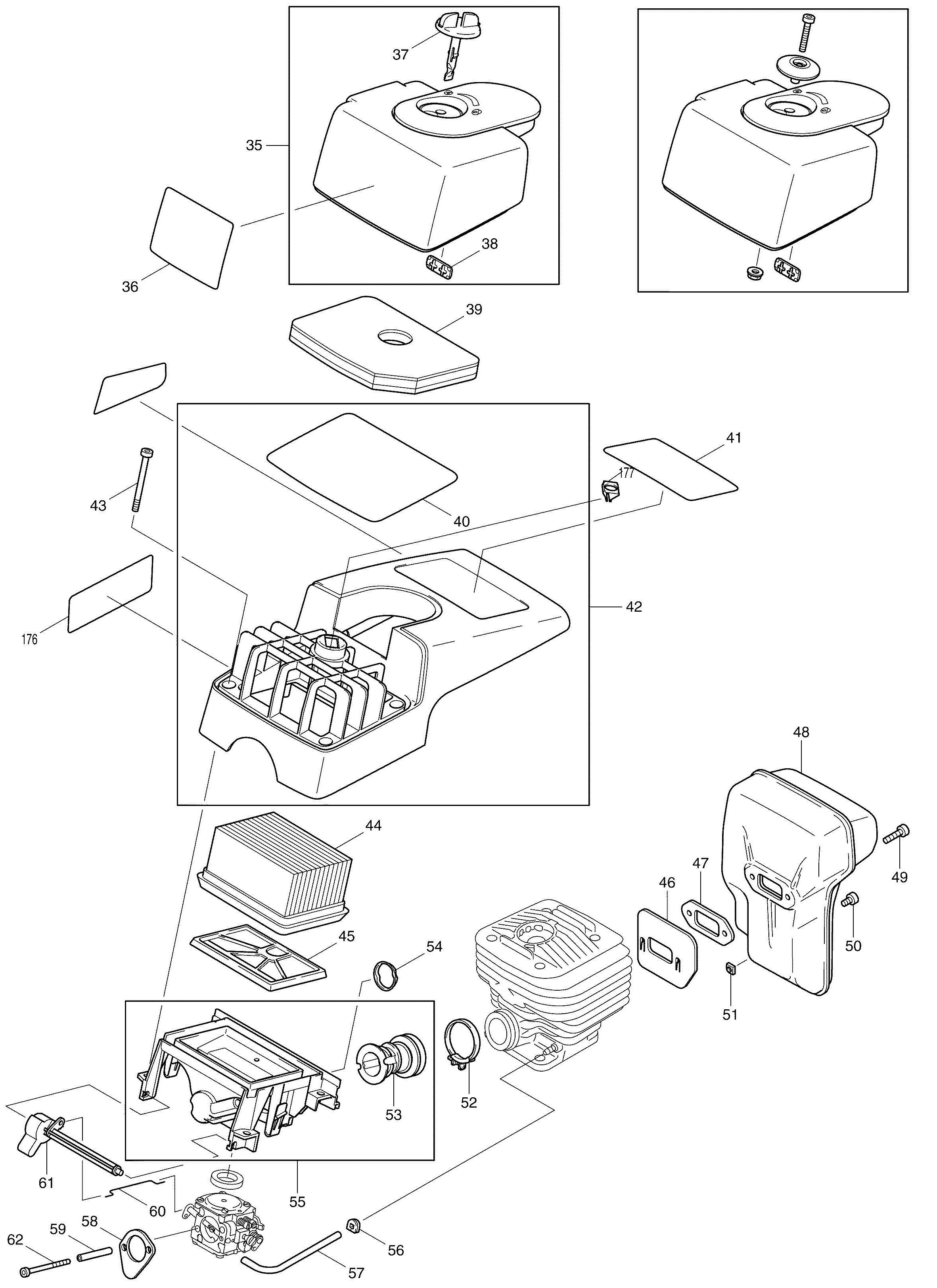 Spares for Makita Dpc6400 Petrol Disc Cutter SPARE_DPC6400 from Power