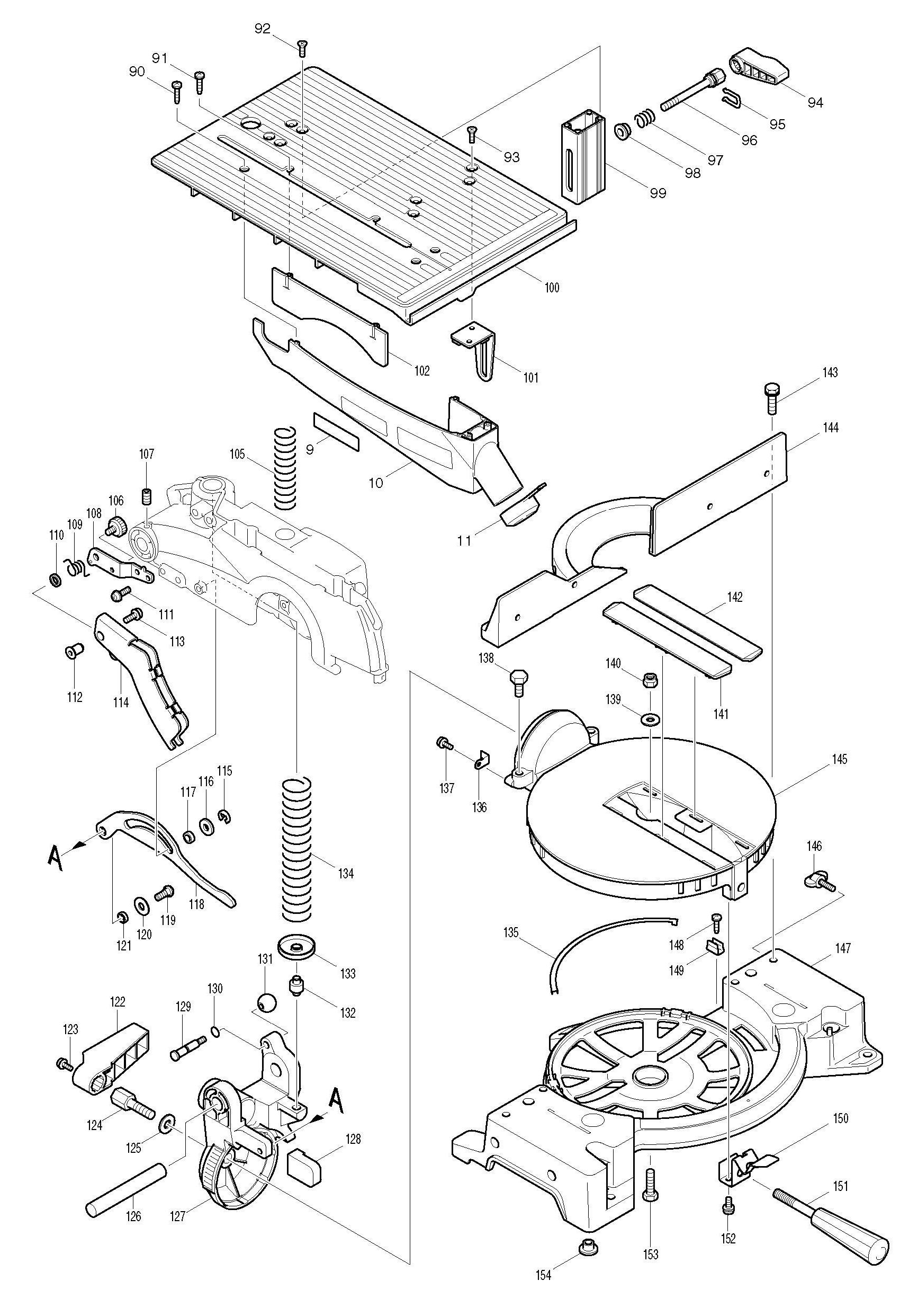 Spares For Makita Lh1040 Table Mitre Saw 260mm SPARE LH1040 From Power