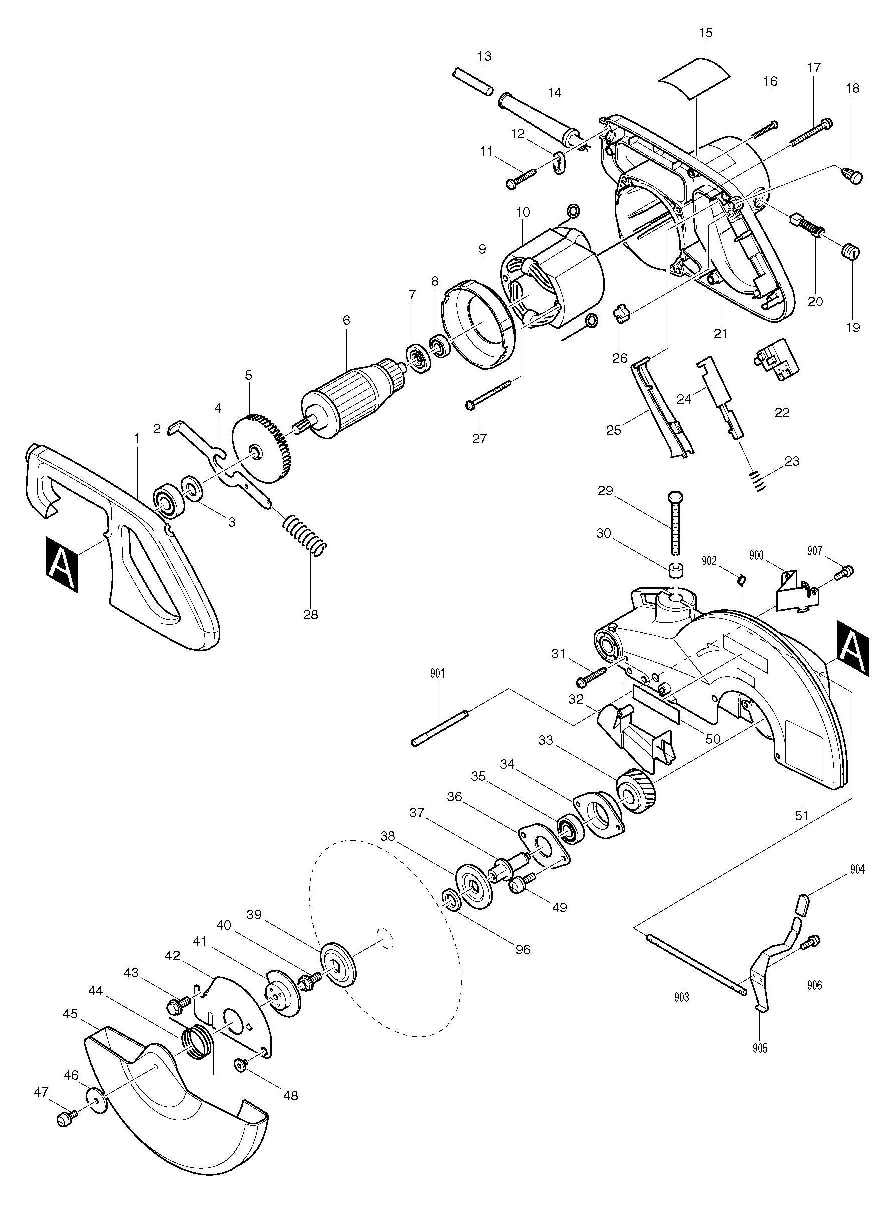 Spares for Makita Ls1040 Mitre Saw SPARE_LS1040 from Power Tool Centre