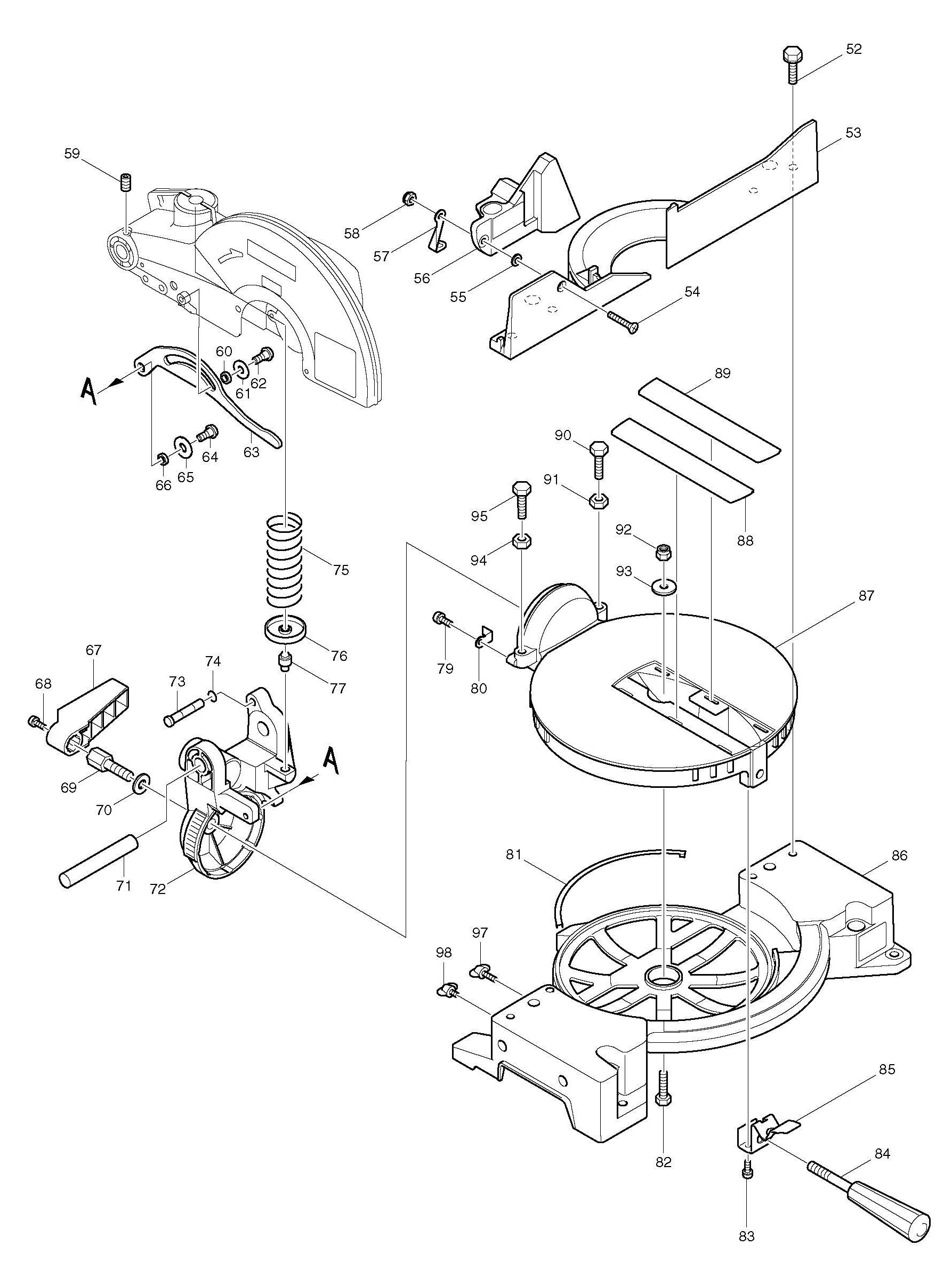 Spares For Makita Ls1040 Mitre Saw SPARE LS1040 From Power Tool Centre