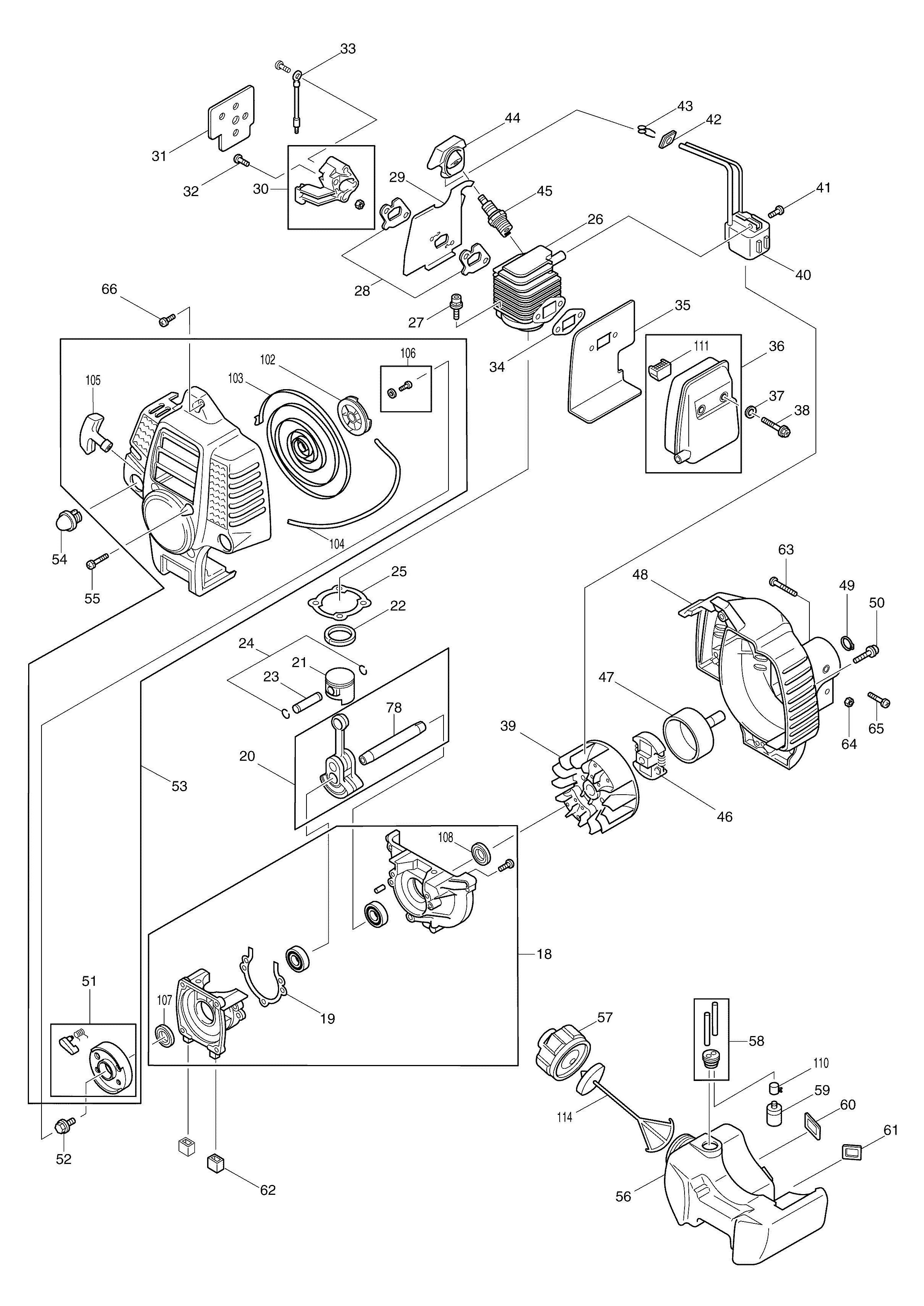 Spares for Makita Rst250 Strimmer SPARE_RST250 from Power Tool Centre