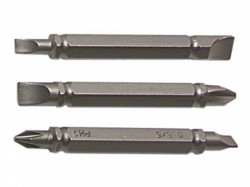 Black & Decker Piranha X61382 Pack of 3 86mm Double Ended Hex Screwdriver Bits - Pozi / Flat Head