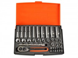 Bahco SL25L Socket Set 37Pc 1/4Sqdr mm Deep