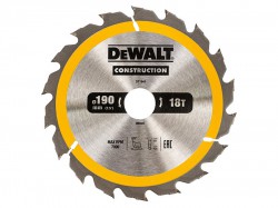 DeWalt DT1943 DT1152 TCT Construction Circular Saw Blade 190mm x 30mm x 18T AC