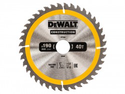 DEWALT Construction Circular Saw Blade 190 x 30mm x 40T
