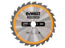 DEWALT Construction Circular Saw Blade 250mm x 30mm x 24T