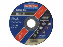 Faithfull FAI1153M Metal Cutting Angle Grinder Disc 115mm x 22mm x 3.2mm