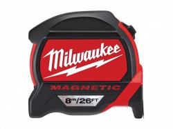 Milwaukee 48227225 Premium Magnetic Tape Measure 8m/26ft (Width 27mm)