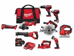 Milwaukee M18 9 Piece Power Pack 3 x 4.0Ah Li-Ion