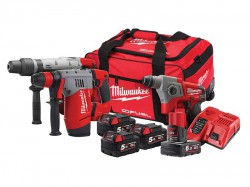 Milwaukee M18 FPP3A-564B SDS Triple Kit 3 x 18 Volt 5.0Ah/1 x 12 Volt 6.0Ah Li-Ion