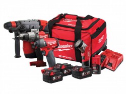 Milwaukee M18 FPP4M-524B 3 Piece Kit 3 x 18 Volt 5.0Ah/1 x 12 Volt 2.0Ah Li-Ion