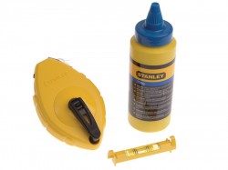 Stanley 0-47-443 Chalk Line 30m Blue Chalk & 100ft String & Level