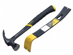 Stanley FatMax FMHT1-51277 & 55-515 Antivibe Curved Claw Hammer 576g (20oz) with FREE Wonder Bar Pry Bar