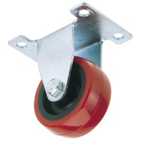 DRAPER 100mm FIXED PLATE FIXING POLYURETHANE WHEEL 65522