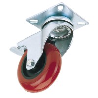 DRAPER 100mm SWIVEL PLATE FIXING POLYURETHANE WHEEL WITH BRAKE 65519