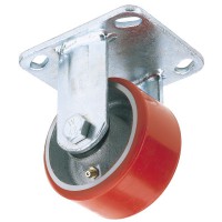 DRAPER 125mm FIXED PLATE FIXING HEAVY DUTY POLYURETHANE WHEEL 65528