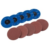 Draper 75621 75mm Assorted Aluminium Oxide Sanding Discs Pack of 10
