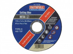 Faithfull FAI11512M Metal Cutting Angle Grinder Disc 115mm x 22mm x 1.2mm