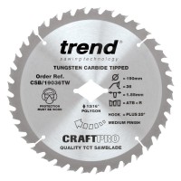 TREND CSB/19036TW CRAFT SAW BLADE 190MM X 36T WORMDRIVE