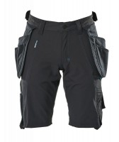 MASCOT Advanced Work Shorts with Detachable Holster Pockets - Black 32\"