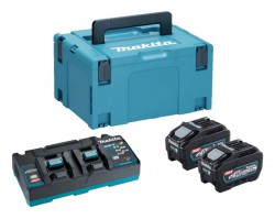 Makita 191U20-2 MAX XGT 40v Power Source Kit With 2 X 5.0Ah Batteries, Dual Port Charger & Makpac Case