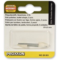 Proxxon 28801 Felt Polishers, bullet-shape, 2 pcs. NO 28 801