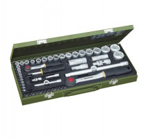 Proxxon 23040 56-Pieces Socket Set with 1/4\" and 1/2\" Ratchet