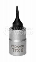Proxxon 23755 33mm Long 1/4\" TTX 5 Screwdriver bits with frontal hole