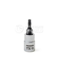 Proxxon 23756 33mm Long 1/4\" TTX 15 Screwdriver bits with frontal hole