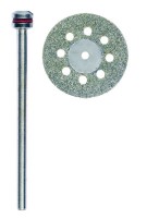 Proxxon 28844 Diamond-coated cutting disc � 20 mm with cooling holes + arbor NO 28 844