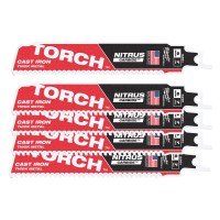 Milwaukee 48005561 Pack of 5 Nitrus Carbide Reciprocating Saw Blades 150mm x 7TPI