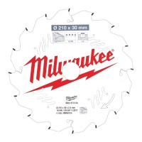 Milwaukee 4932471324 Wood Cutting Circular Saw Blade 210mm x 30mm 16T