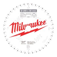 Milwaukee 4932472015 Wood Cutting Circular Saw Blade 250mm x 30mm 40T