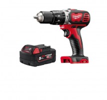 Milwaukee M18 BPD 18 Volt Li-Ion RedLithium Compact Cordless Combi Percussion Drill + 5ah Battery